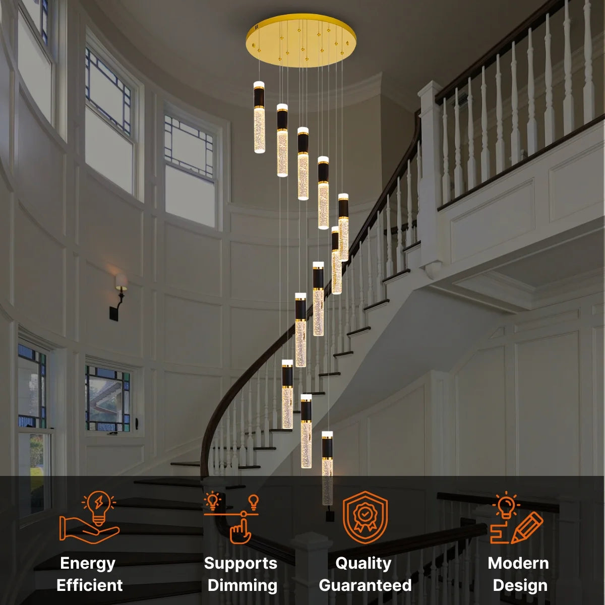 long crystal chandelier