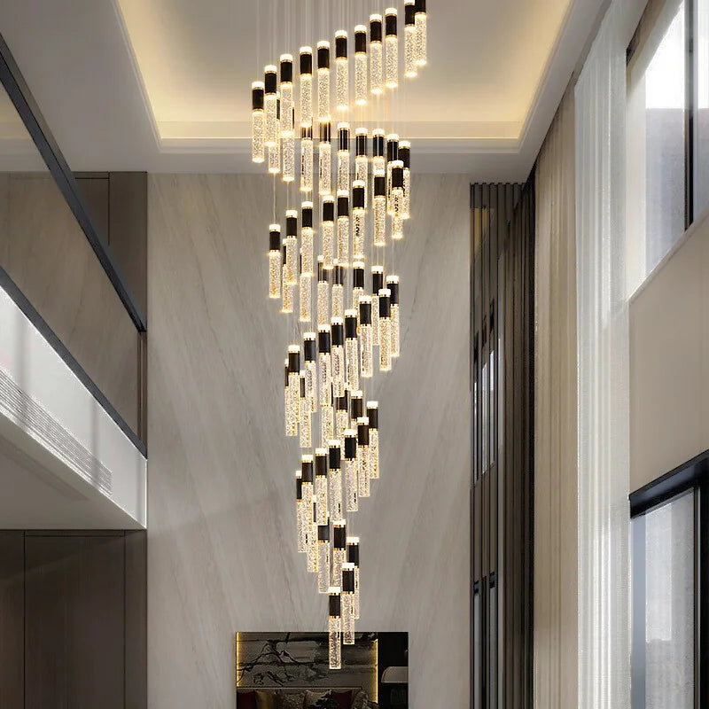long crystal chandelier