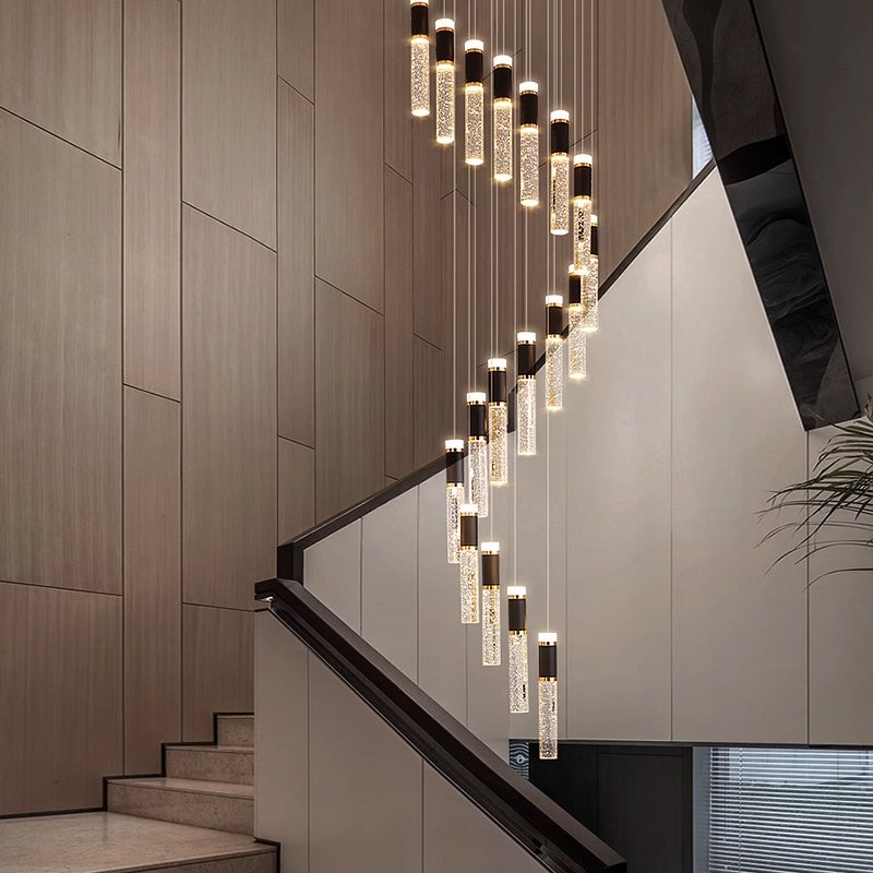 Elara Chandelier-Spiral Dsign Modern Chandelier With High Ceiling Entrance