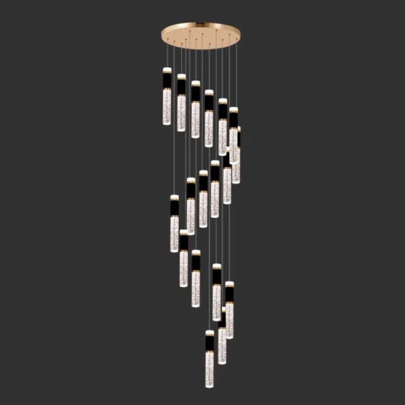 18 lights Elara Spiral Crystal Staircase Chandelier