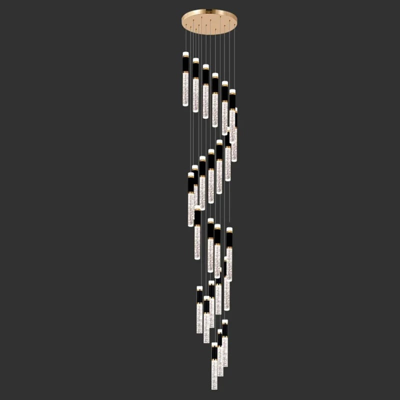 25 lights Elara Spiral Crystal Staircase Chandelier