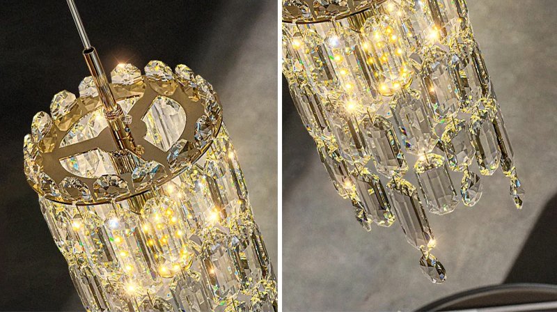 Elf Pendant Light-Small Luxury Crystal Single Pendant Light For Dining Room-Detail