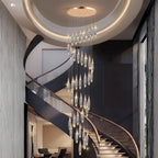 spiral design staircase chandelier