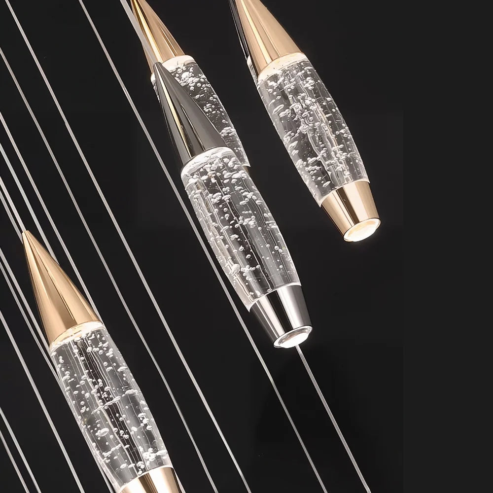 Elira Spiral LED Crystal Staircase Chandelier for Tall Foyers & Stairwells