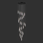 25 lights black staircase chandelier