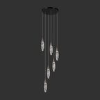 6 lights black staircase chandelier