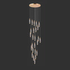 25 lights gold staircase chandelier