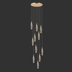 12 lights gold staircase chandelier