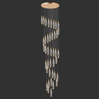 40 lights gold staircase chandelier