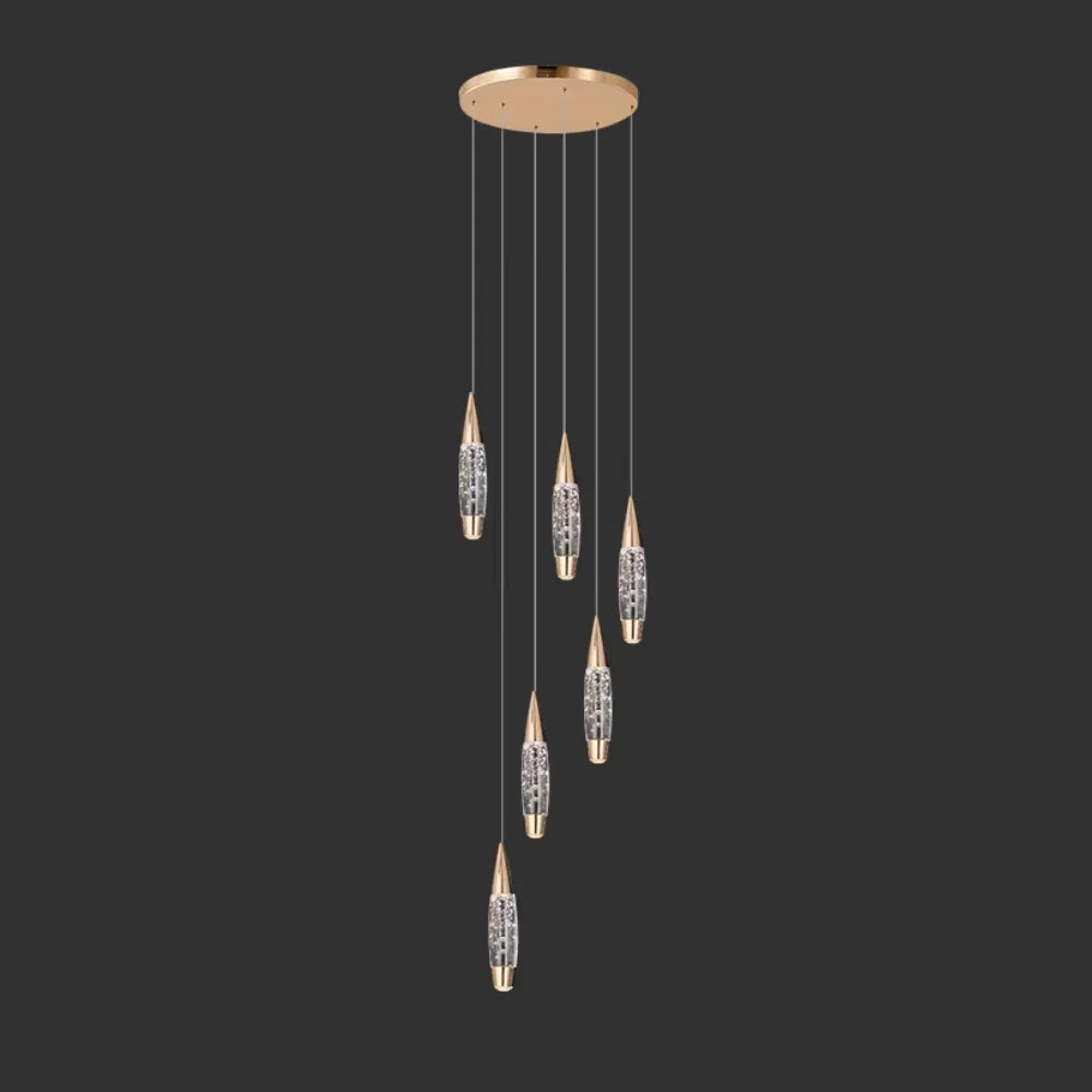6 lights gold staircase chandelier