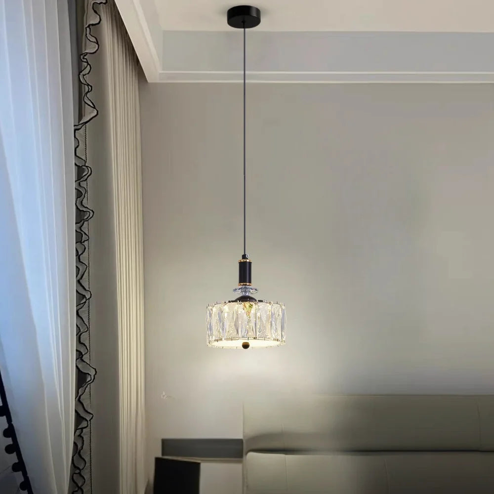 bedside black hanging light