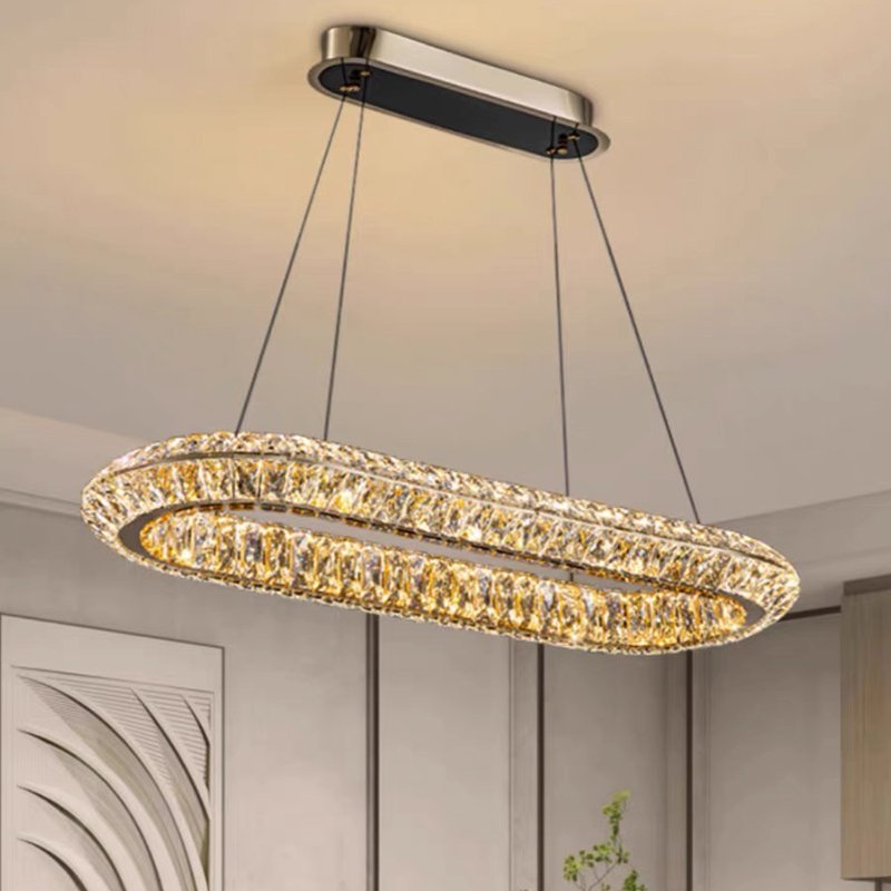 Elva Pendant Light-Modern Gold Crystal Light Fixtures For Dining Room