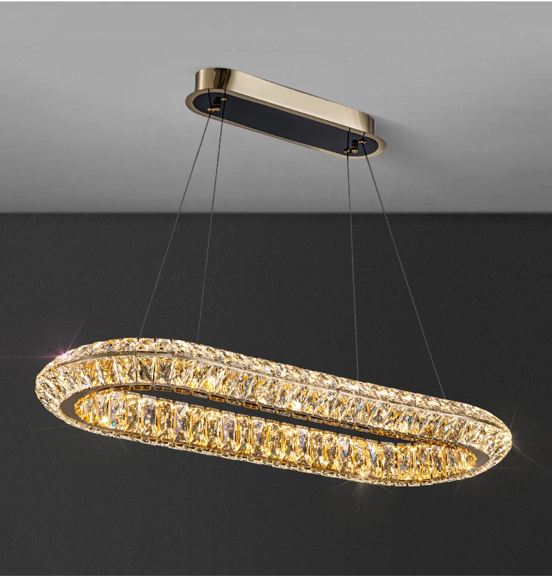 Elva Pendant Light-Modern Gold Crystal Light Fixtures For Dining Room
