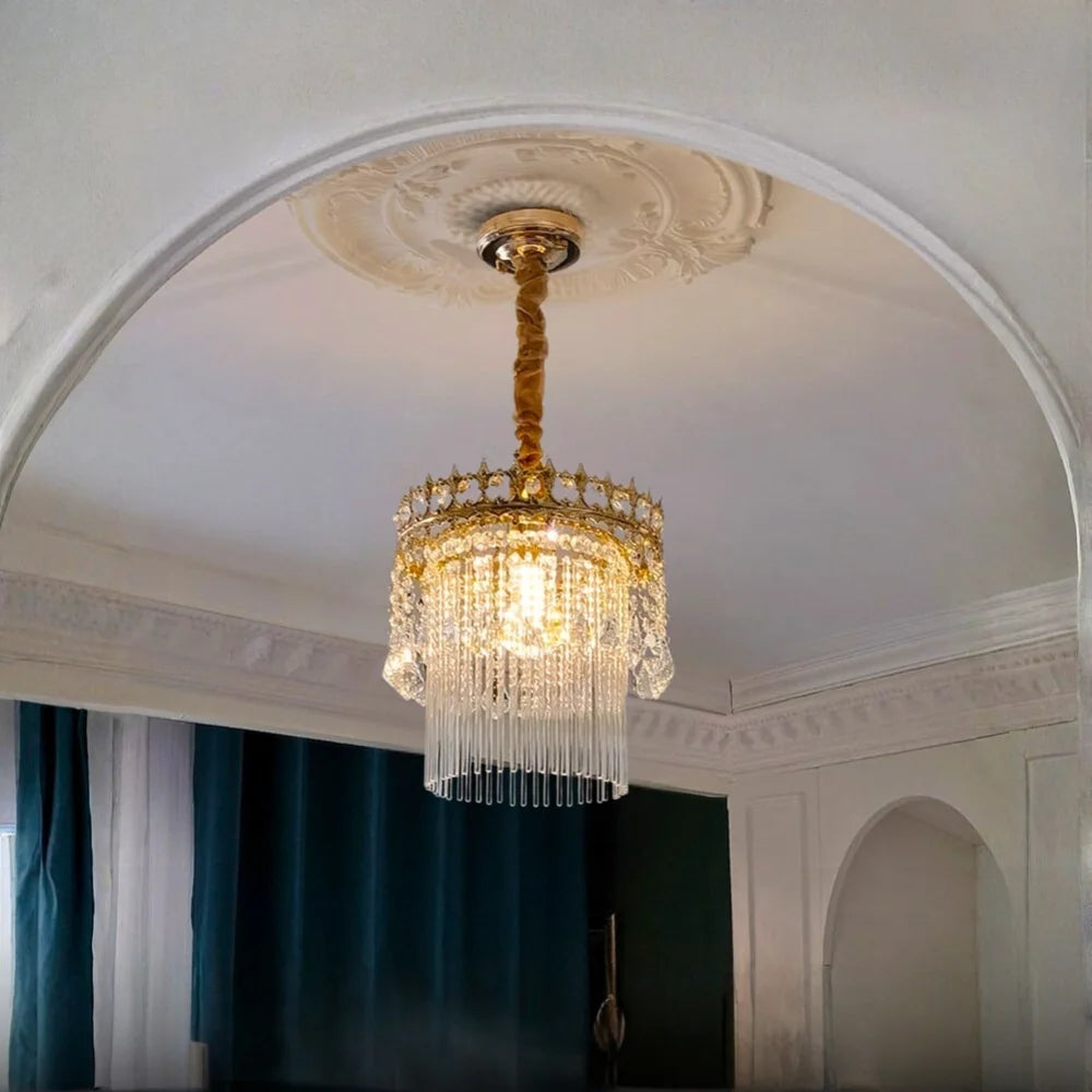gold crown pendant light