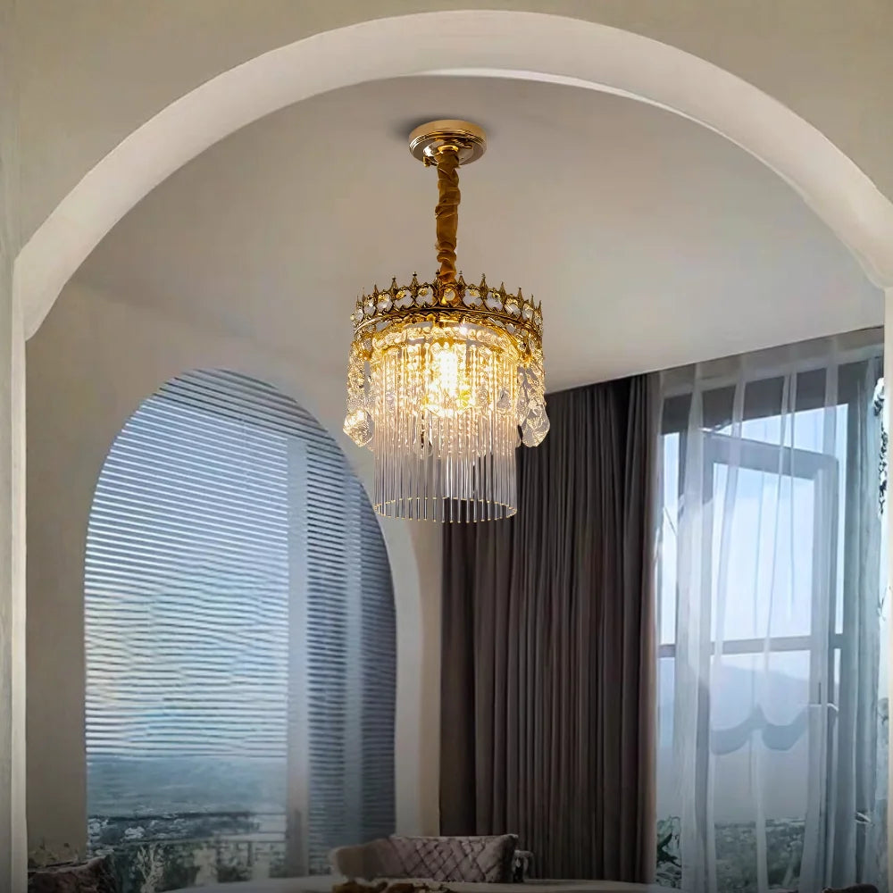 small crown crystal pendant lighting