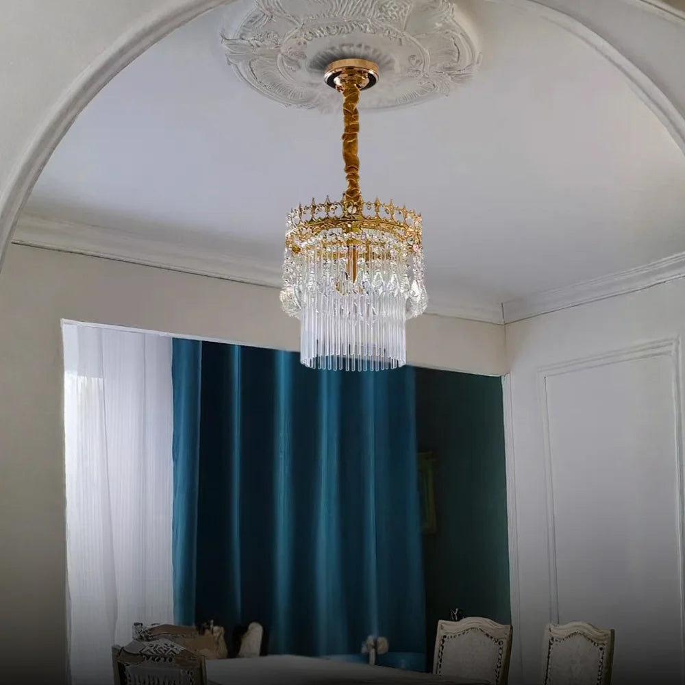 crown design gold crystal light