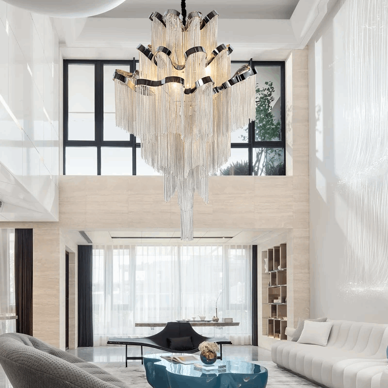 Elysian Chandelier_Modern Luxury Living Room Tassel Lighting Fixture
