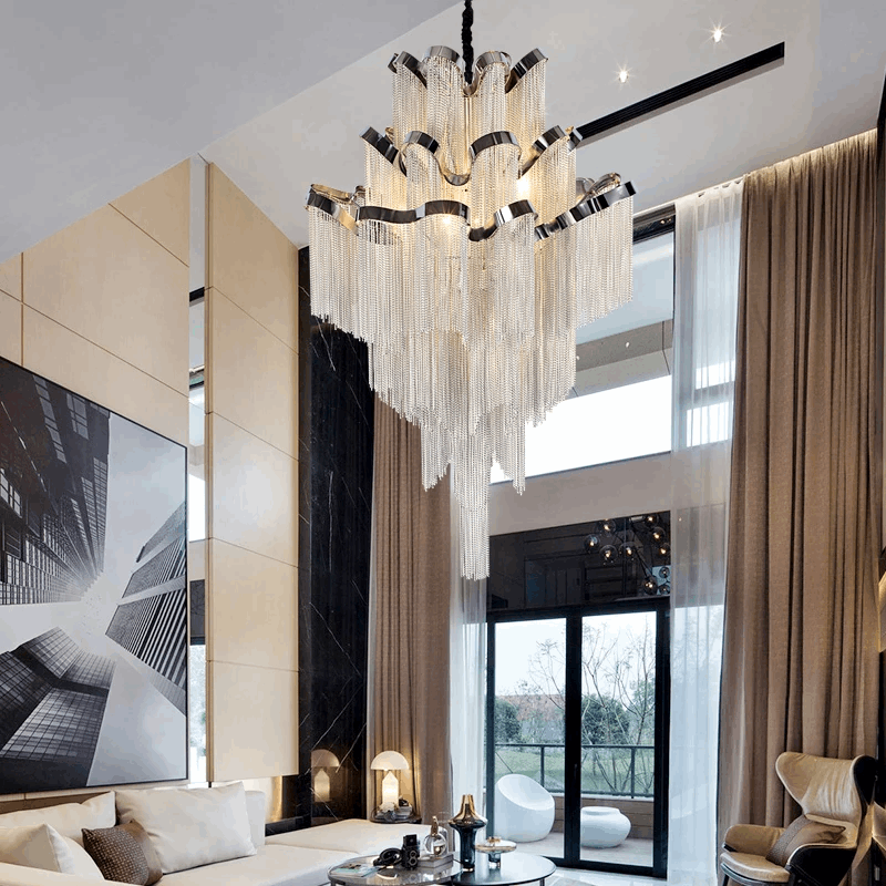 Elysian Chandelier_Modern Luxury Living Room Tassel Lighting Fixture