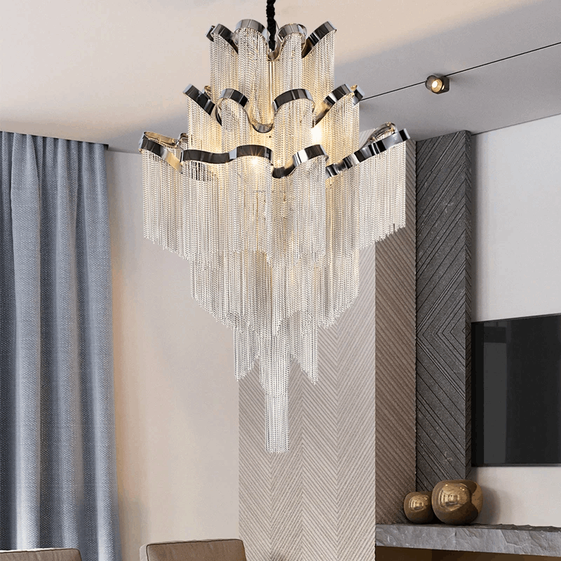 Elysian Chandelier_Modern Luxury Living Room Tassel Lighting Fixture