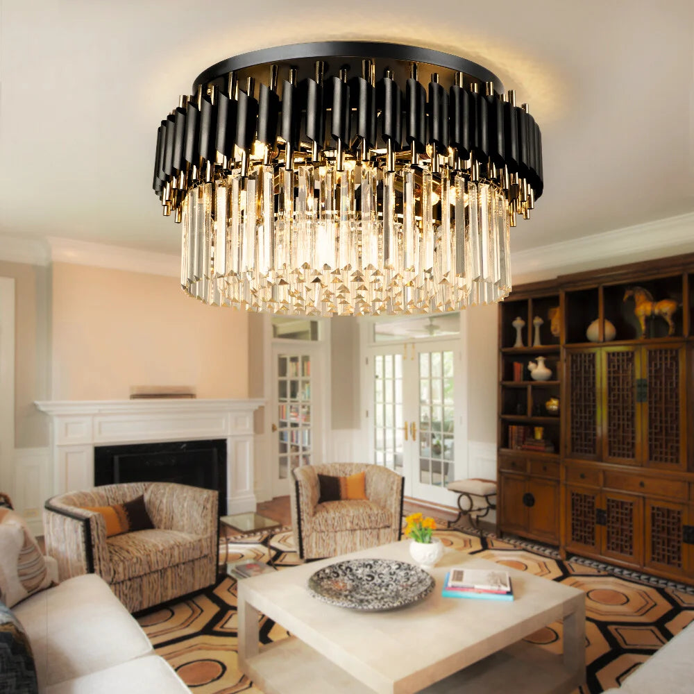 Black and gold ceiling chandelier