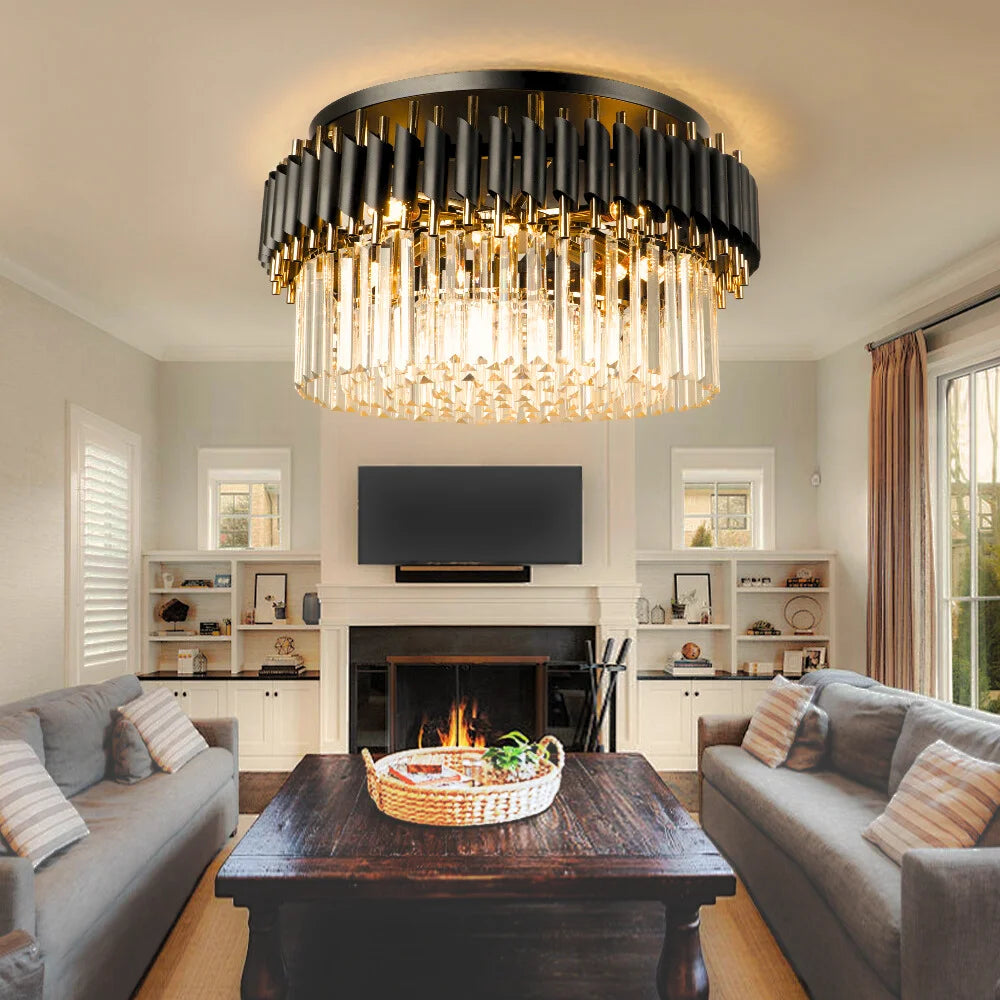 Black and gold ceiling chandelier