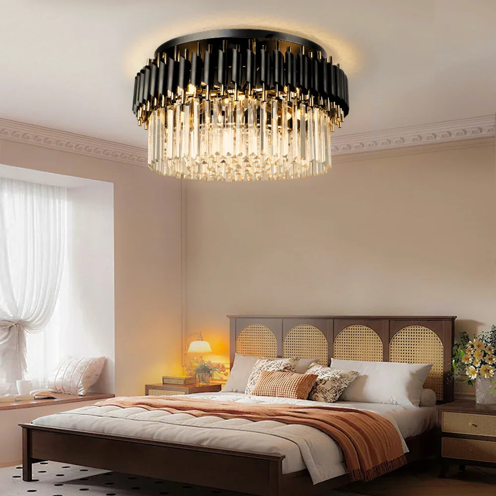 Black and gold ceiling chandelier