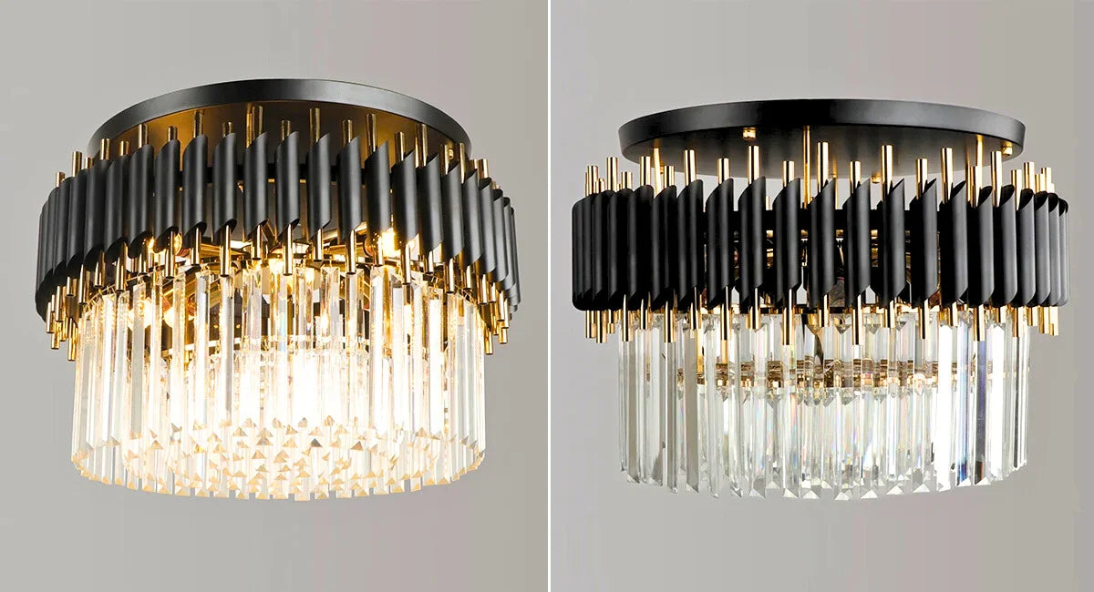 Black and gold ceiling chandelier