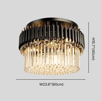 Ethereal Modern Black Crystal Ceiling Light for Living Room & Dining Room