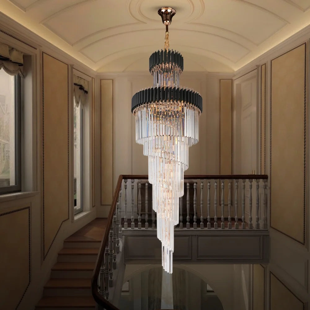 chandelier modern staircase