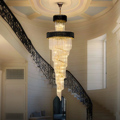 chandelier staircase modern
