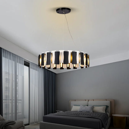 black and white hanging lamp