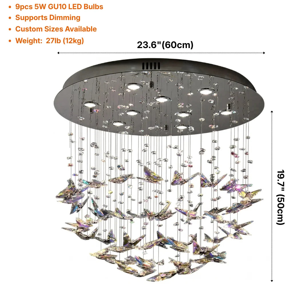 Flush mount chandelier