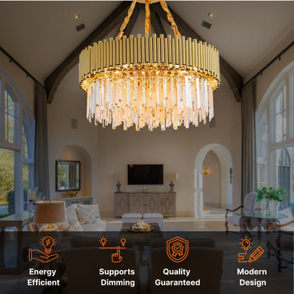 Gold  Crystal Chandelier