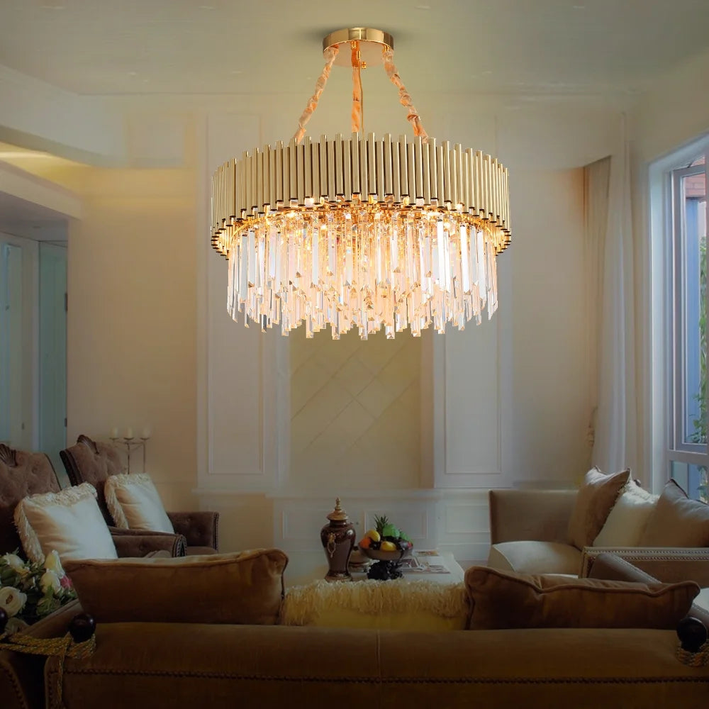 Gleam Gold and Crystal Chandelier