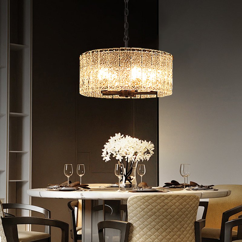 Glim Chandelier-Black Modern Glass Chandelier Lighting For Living Room