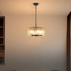 black and glass chandelier