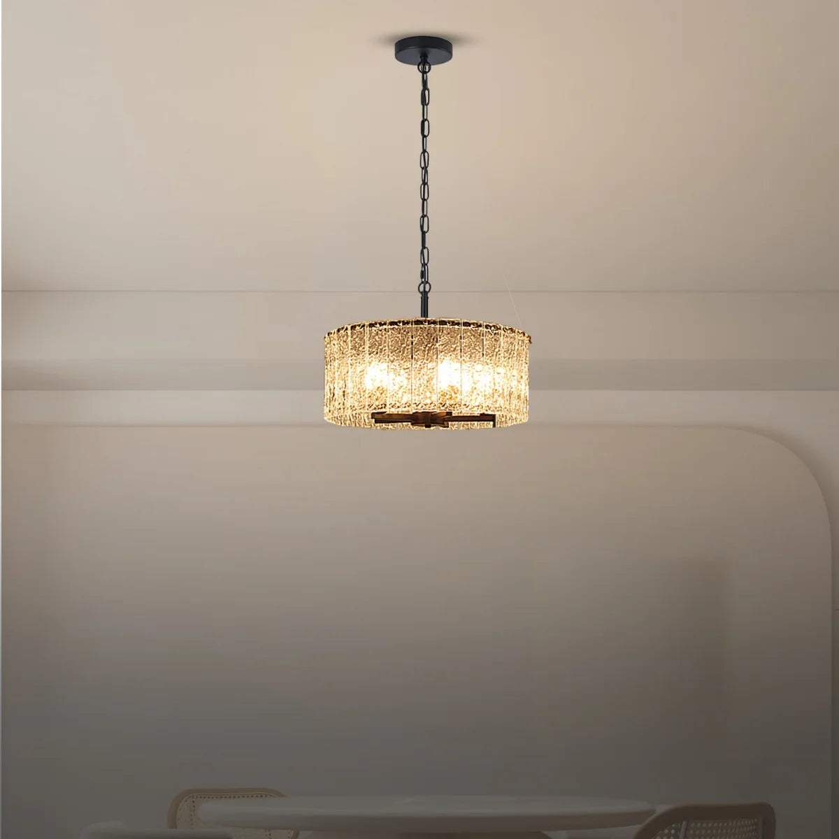 black glass chandelier