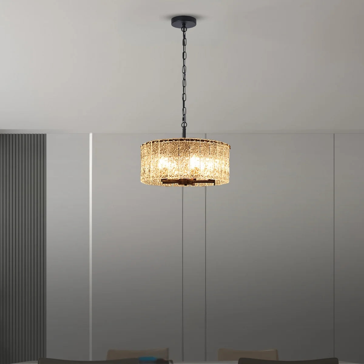 black glass hanging light