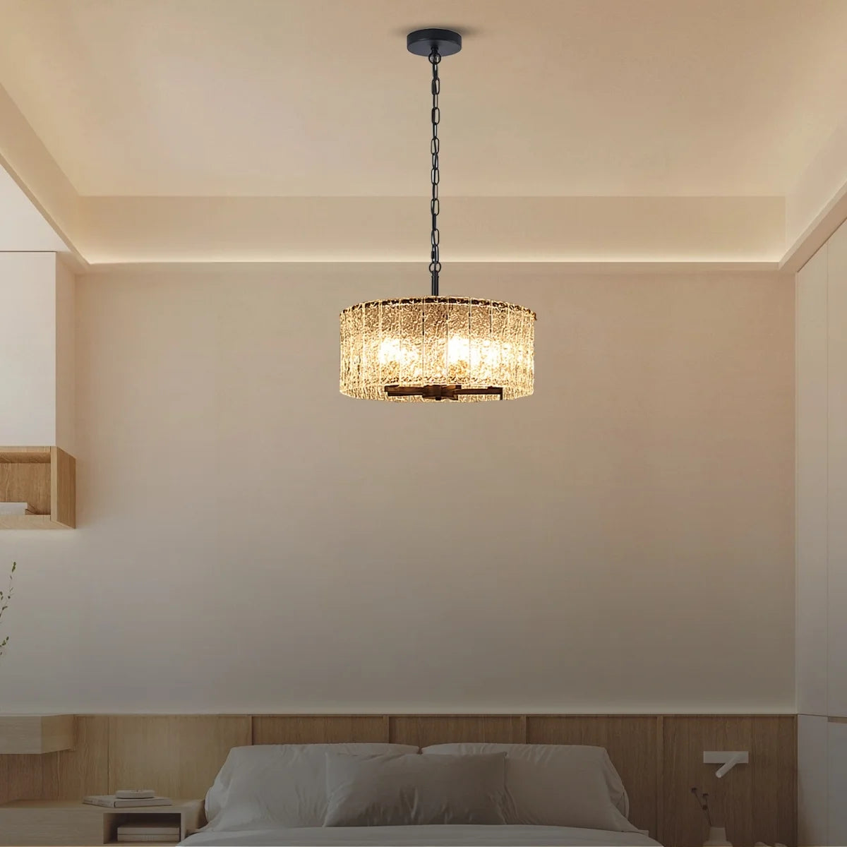 black glass hanging lamp