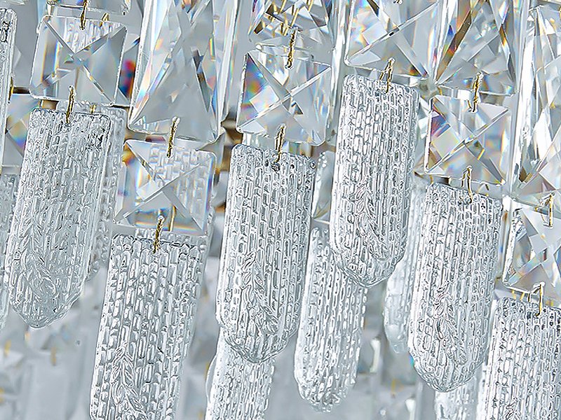 Glitz Chandelier-Modern Gold Crystal Hanging Lamp-Crystal Detail