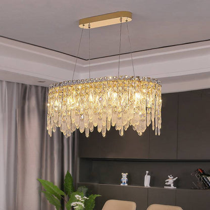 Glitz Chandelier-Modern Gold Crystal Hanging Lamp