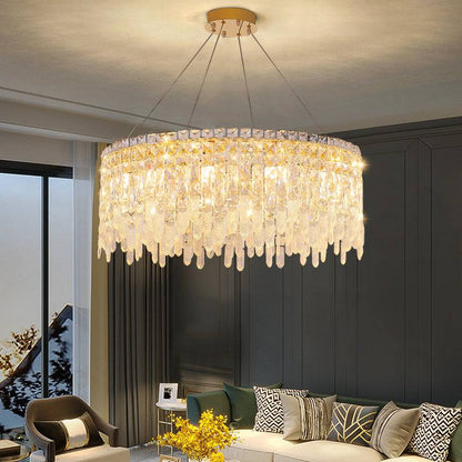 Glitz Chandelier-Modern Gold Crystal Hanging Lamp