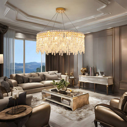 Glitz Chandelier-Modern Gold Crystal Hanging Lamp