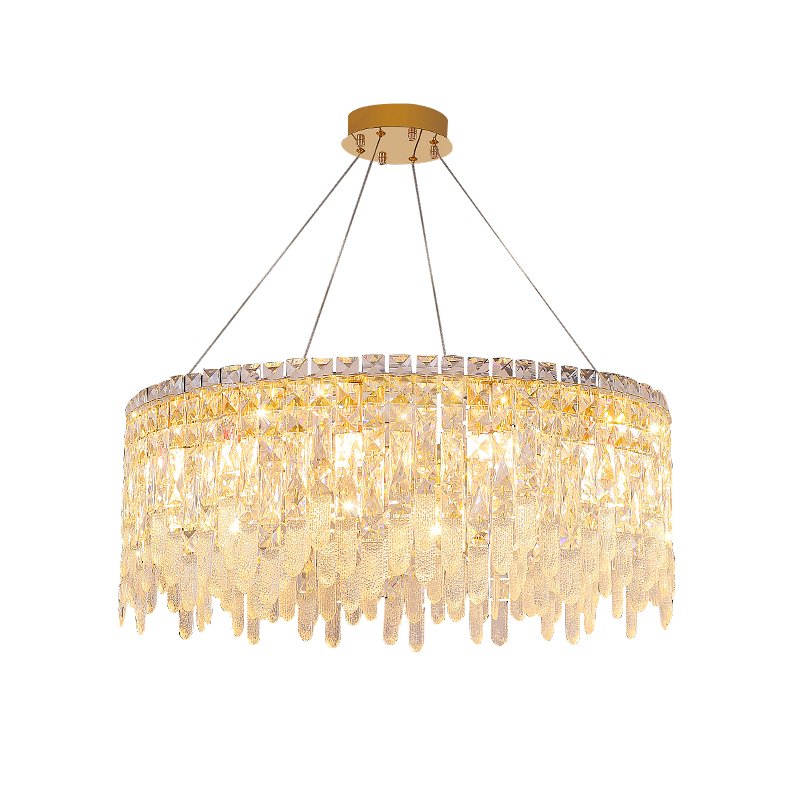 Glitz Chandelier-Modern Gold Crystal Hanging Lamp