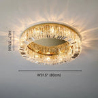 Glossy Round Crystal Ceiling Lamp for Living Room & Dining Room