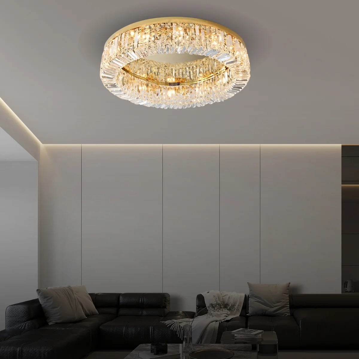 modern crystal light for ceiling
