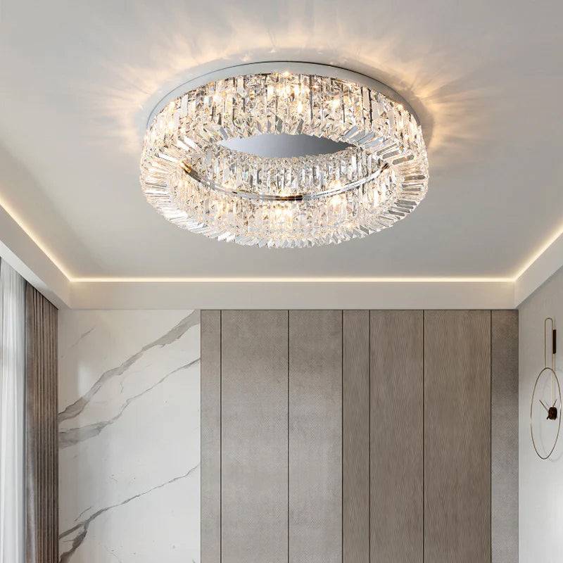 Glossy Ceiling Lamp-Modern Round Crystal Ceiling Lamp
