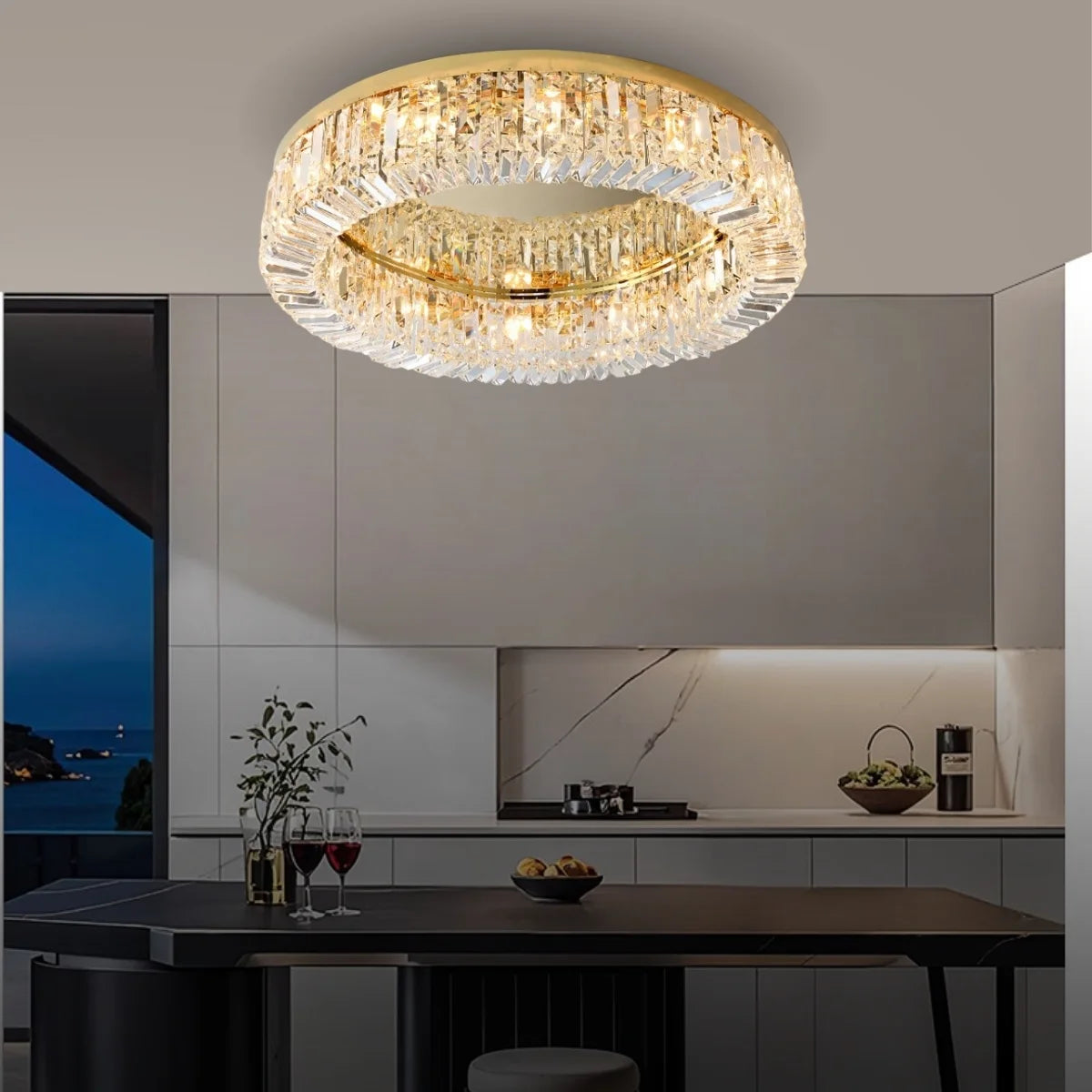 modern crystal light for ceiling