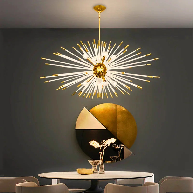 Gold Glass Chandelier