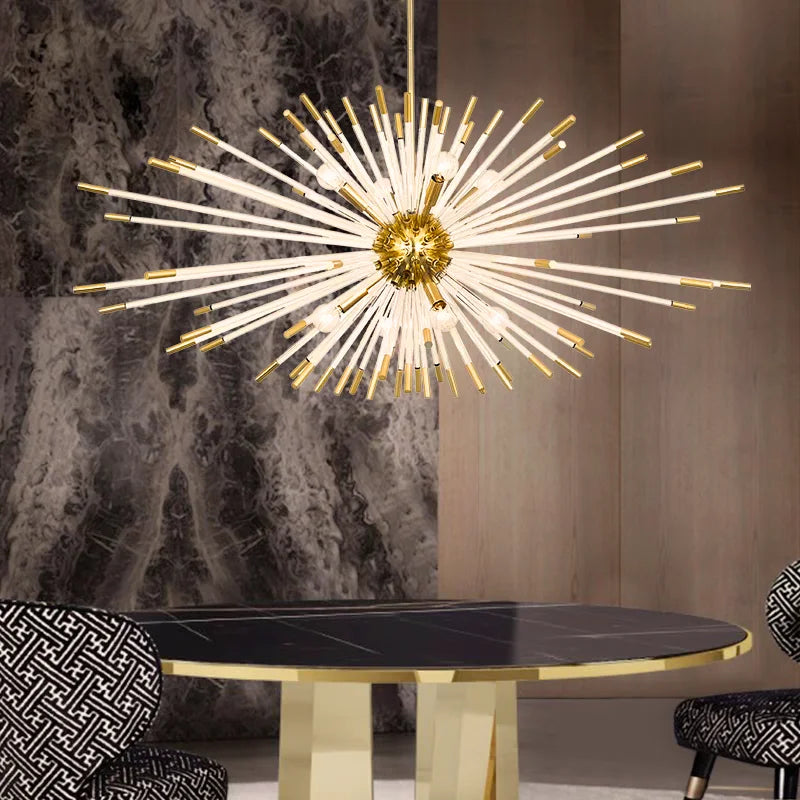Gold Glass Chandelier